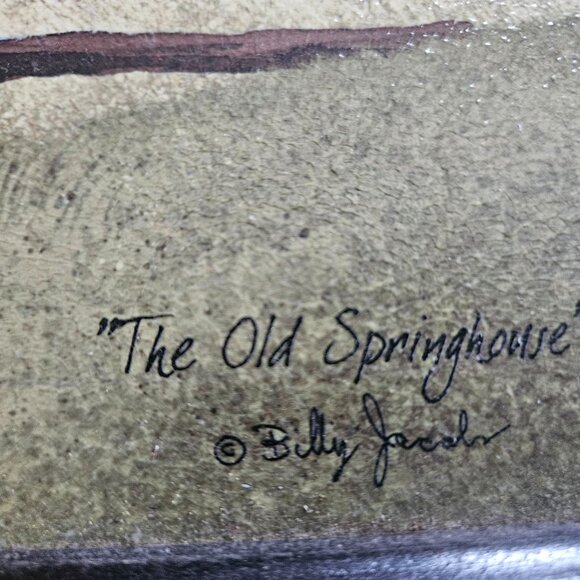 the old spring house framed print by artist Billy Jacobs a farm scene - Picture 4 of 6